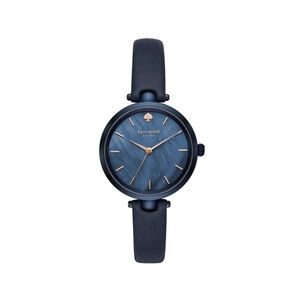 Kate Spade New York 34mm Holland Navy Leather Strap Watch in Blue